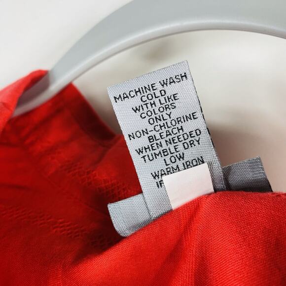 Catherines Plus Size 0X Petite Long Sleeve Button Front Top Orange 100% Cotton - Picture 5 of 5